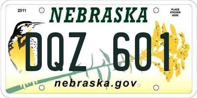 NE license plate DQZ601