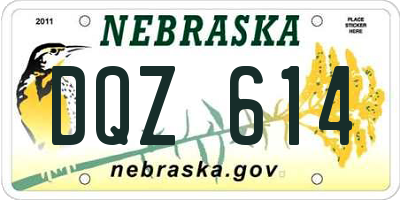 NE license plate DQZ614
