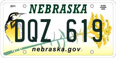 NE license plate DQZ619