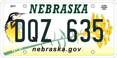NE license plate DQZ635