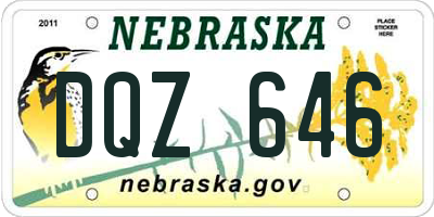 NE license plate DQZ646