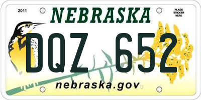NE license plate DQZ652