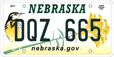 NE license plate DQZ665