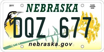 NE license plate DQZ677