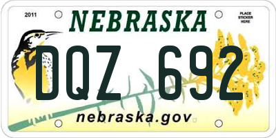 NE license plate DQZ692