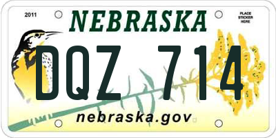 NE license plate DQZ714