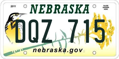 NE license plate DQZ715