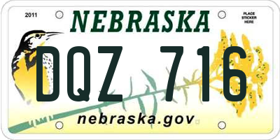 NE license plate DQZ716