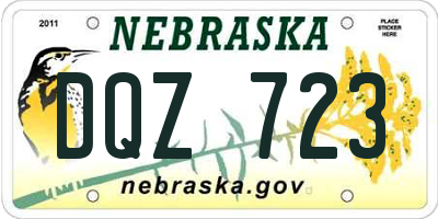 NE license plate DQZ723
