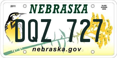 NE license plate DQZ727