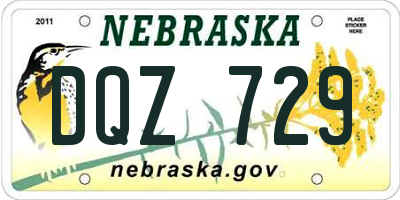NE license plate DQZ729