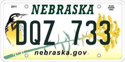 NE license plate DQZ733