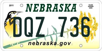 NE license plate DQZ736