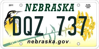 NE license plate DQZ737