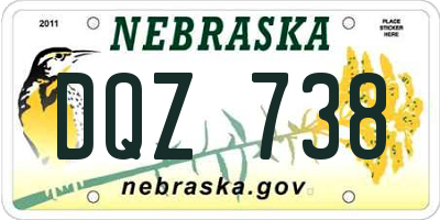 NE license plate DQZ738