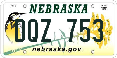 NE license plate DQZ753