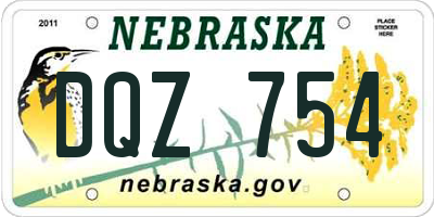 NE license plate DQZ754