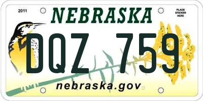 NE license plate DQZ759