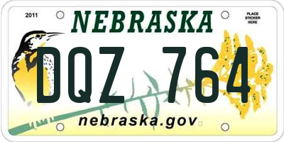 NE license plate DQZ764