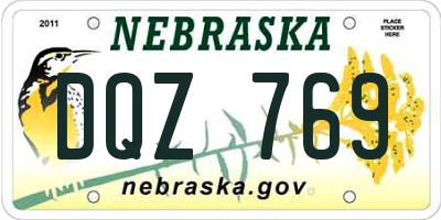 NE license plate DQZ769
