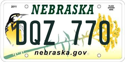 NE license plate DQZ770