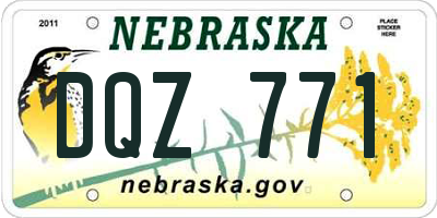 NE license plate DQZ771