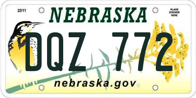 NE license plate DQZ772