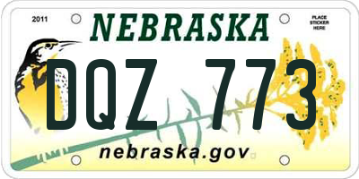 NE license plate DQZ773