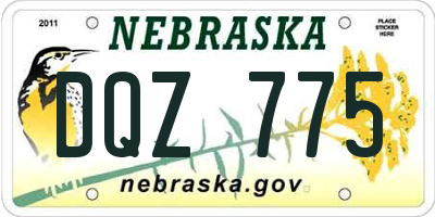 NE license plate DQZ775