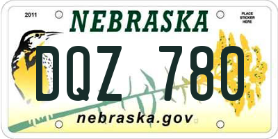 NE license plate DQZ780