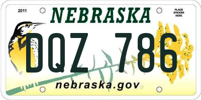 NE license plate DQZ786
