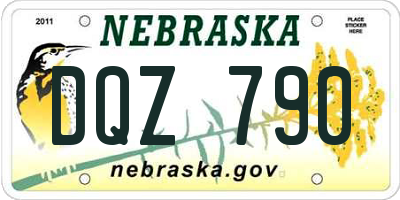 NE license plate DQZ790