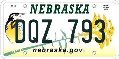 NE license plate DQZ793