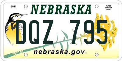 NE license plate DQZ795