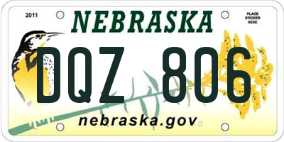 NE license plate DQZ806
