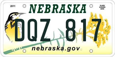 NE license plate DQZ817