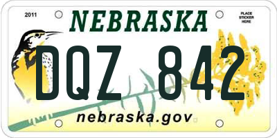 NE license plate DQZ842