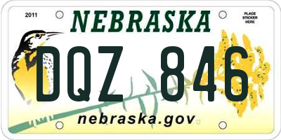 NE license plate DQZ846