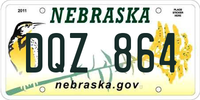 NE license plate DQZ864