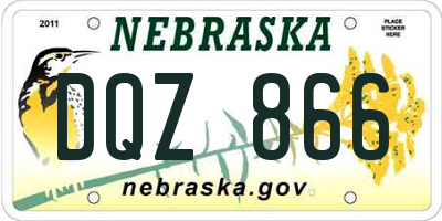 NE license plate DQZ866