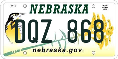 NE license plate DQZ868