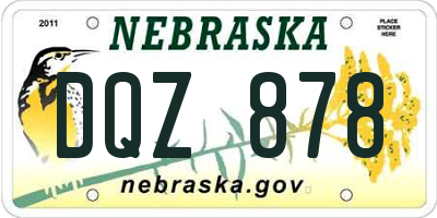 NE license plate DQZ878