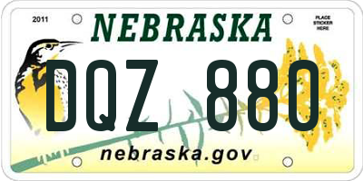 NE license plate DQZ880