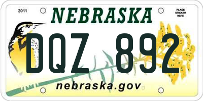 NE license plate DQZ892