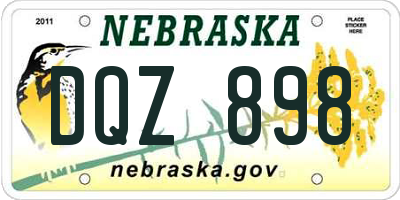 NE license plate DQZ898