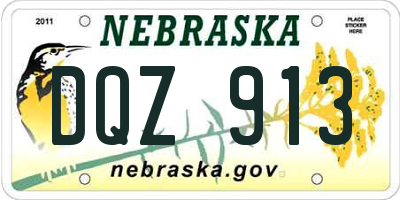 NE license plate DQZ913