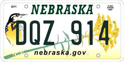 NE license plate DQZ914