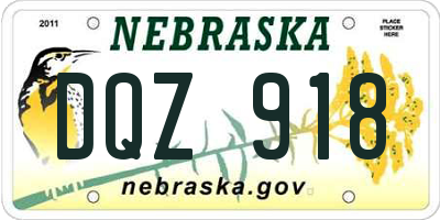 NE license plate DQZ918
