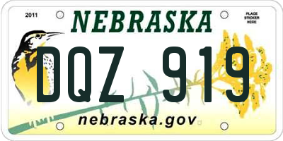 NE license plate DQZ919