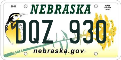NE license plate DQZ930